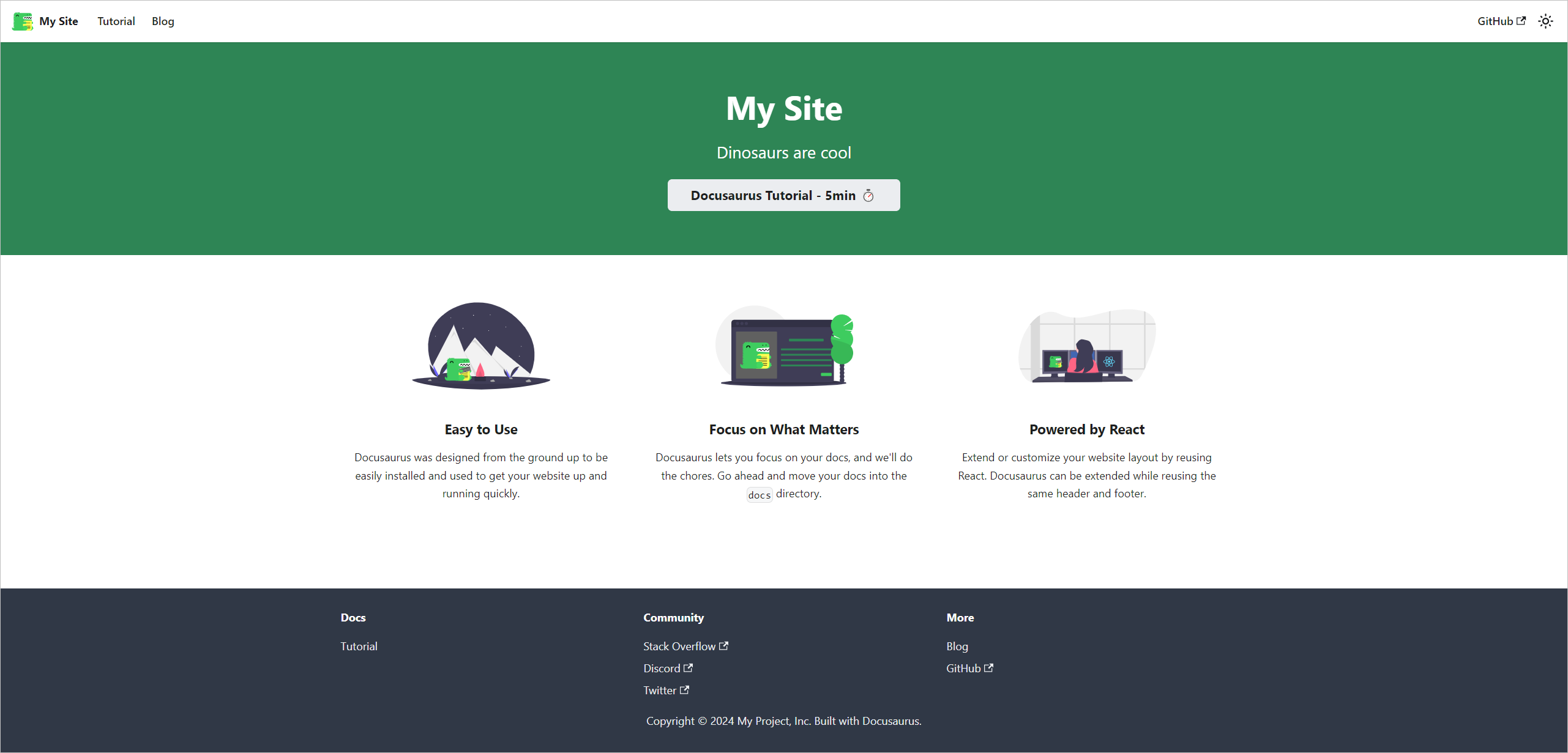 Docusaurus default site